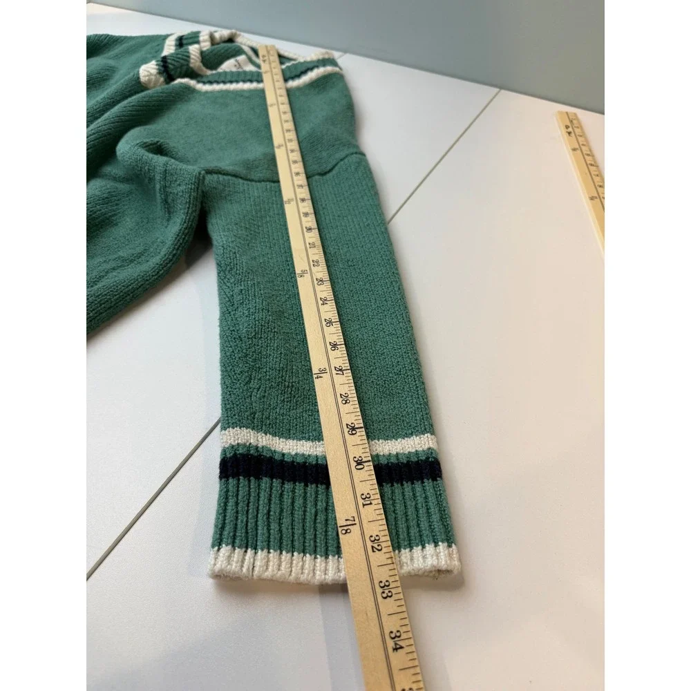 Abercrombie & Fitch Y2K V-Neck Sweater XL Green Varsity Oversized Academia Boxy